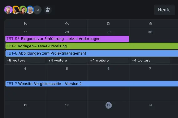 Kalenderansicht in Jira