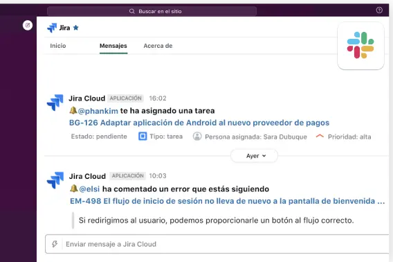 Integración de Slack y Jira