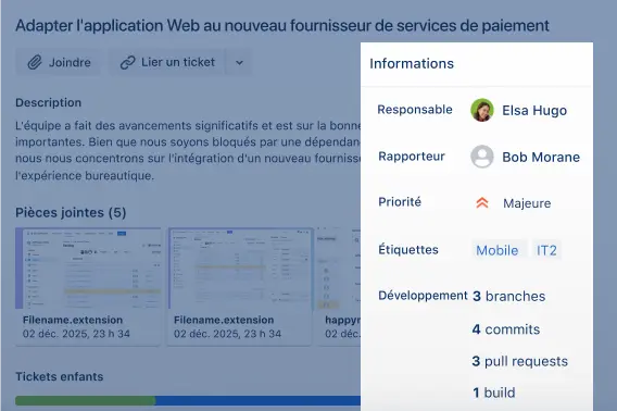 Informations des tâches dans Jira