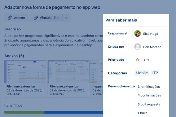 Dados da tarefa no Jira