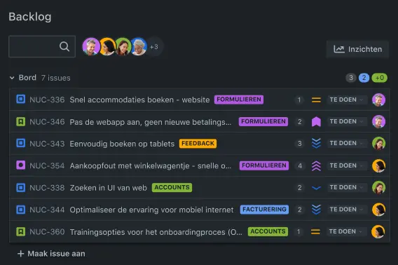 Backlogweergave in Jira