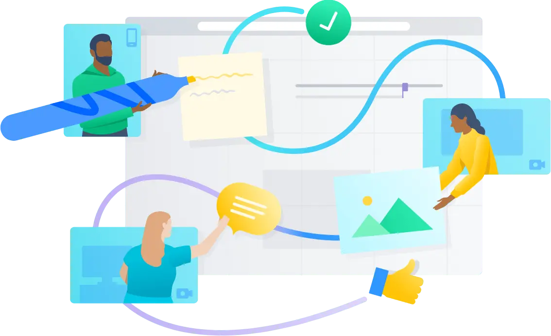 Illustration demonstrating workflows in Confluence
