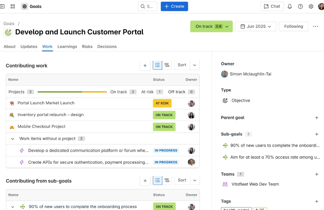 Jira で作業をゴールに結び付ける