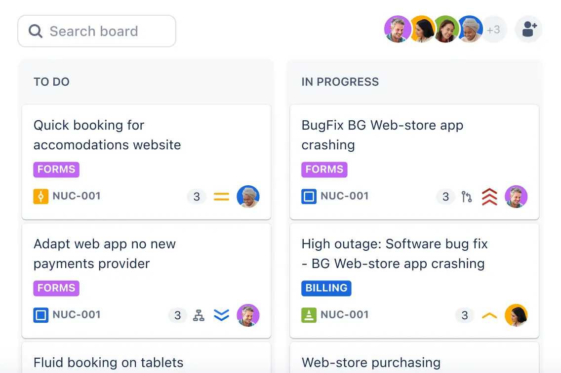 Visualizzazione board in Jira