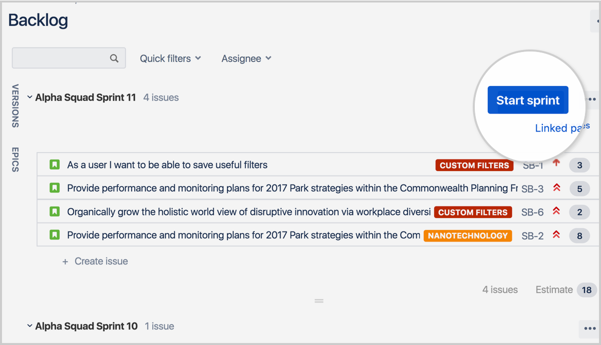 Создание и использование спринтов в Jira | Atlassian